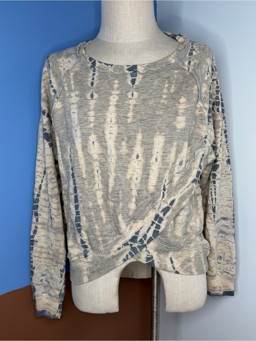 Hard Tail Forever Tie-Dye Crewneck Sweatshirt Tan Crossover Size XS